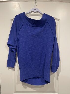 We The Free Free People Cowl-Neck Sweater in Royal Blue